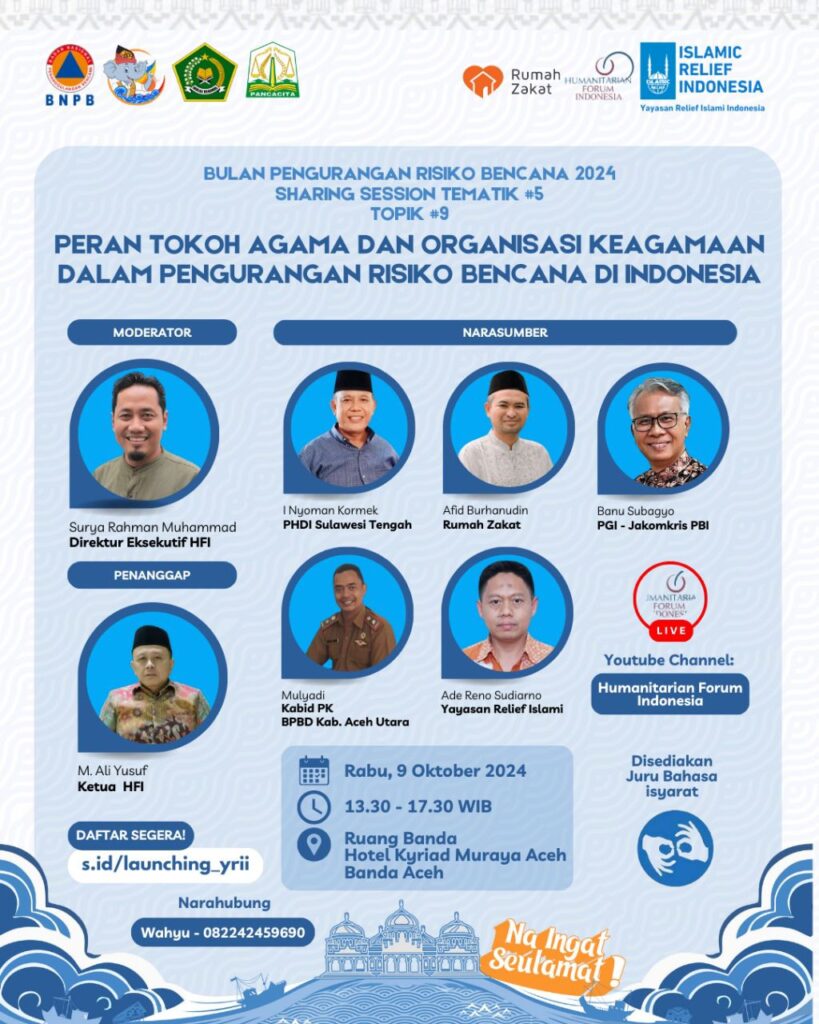 Sharing Session: Peran Tokoh Agama dan Organisasi Keagamaan dalam Pengurangan Risiko Bencana